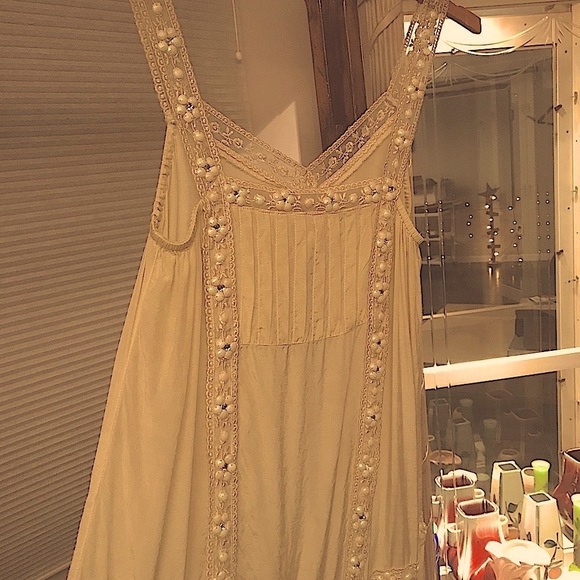 River Island peasant dress beaded lace reinstones boho cottage core size… - Picture 3 of 10